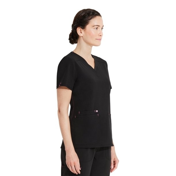 Scrubstar Black V Neck Short Sleeve V-Neck Scrub Top Size Medium - Picture 4 of 15